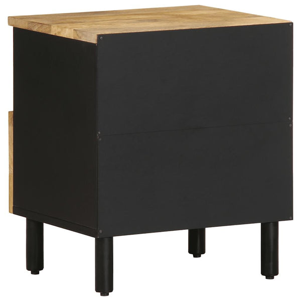 Nachtschrank Kasar 40x33x46cm schwarz (Mango Massivholz)