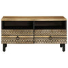 Schwarzer Couchtisch Remut 80x54x40cm (Mangomassivholz)