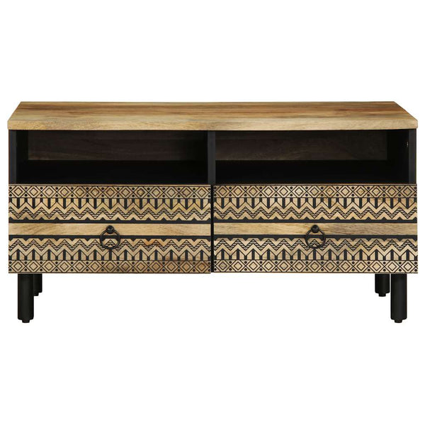 Schwarzer Couchtisch Remut 80x54x40cm (Mangomassivholz)