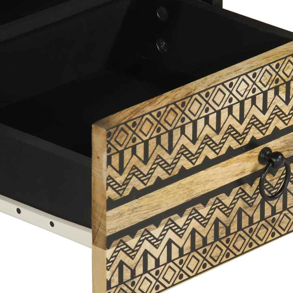 Schwarzer Couchtisch Remut 80x54x40cm (Mangomassivholz)