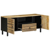 Schwarzer TV-Schrank Hortenziu 105x33,5x46cm (Massivholz Mango)