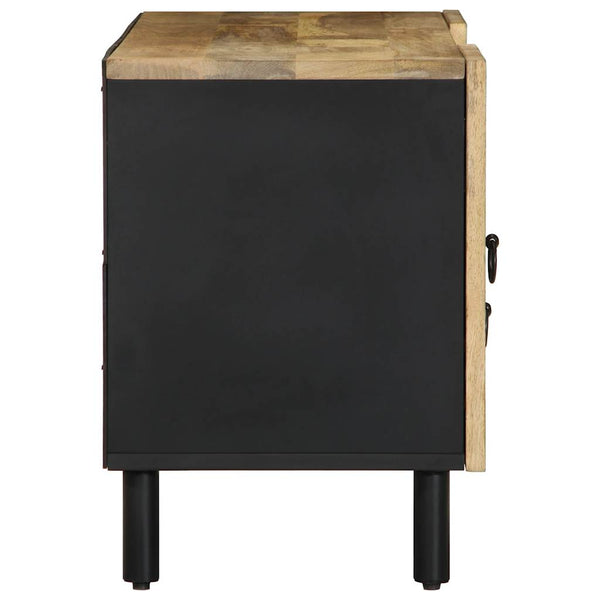 Schwarzer TV-Schrank Hortenziu 105x33,5x46cm (Massivholz Mango)