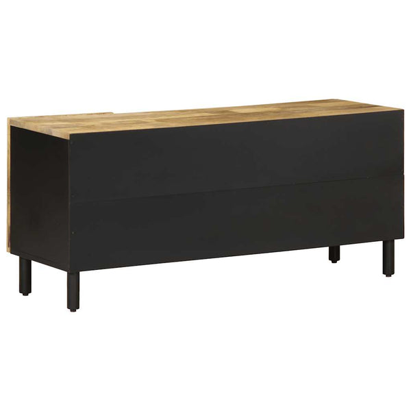 Schwarzer TV-Schrank Hortenziu 105x33,5x46cm (Massivholz Mango)