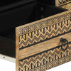 Schwarzer TV-Schrank Hortenziu 105x33,5x46cm (Massivholz Mango)