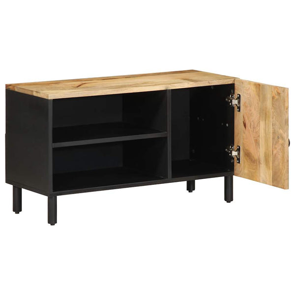 Schwarzer TV-Schrank Contina 80x33,5x46cm (Mangoholz massiv)