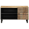 Schwarzer TV-Schrank Contina 80x33,5x46cm (Mangoholz massiv)