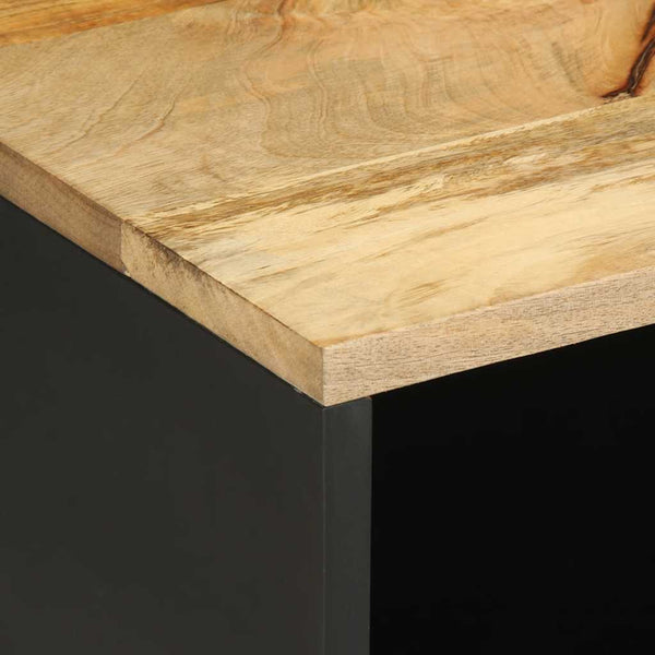 Schwarzer TV-Schrank Contina 80x33,5x46cm (Mangoholz massiv)
