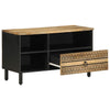Schwarzer TV-Schrank Sotiris 80x33,5x46cm (Massivholz Mango)