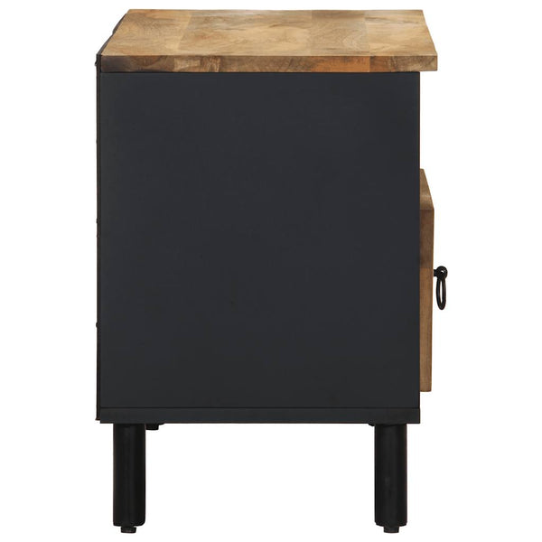 Schwarzer TV-Schrank Sotiris 80x33,5x46cm (Massivholz Mango)