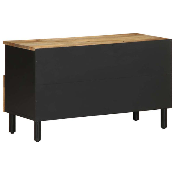 Schwarzer TV-Schrank Sotiris 80x33,5x46cm (Massivholz Mango)