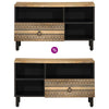 Schwarzer TV-Schrank Sotiris 80x33,5x46cm (Massivholz Mango)