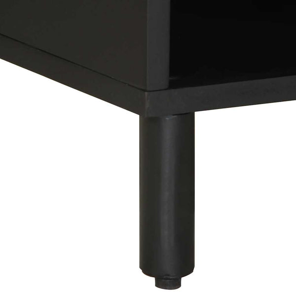 Schwarzer TV-Schrank Sotiris 80x33,5x46cm (Massivholz Mango)