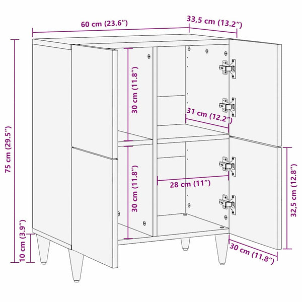 Beistelltisch Braun 60 x 33,5 x 75 cm