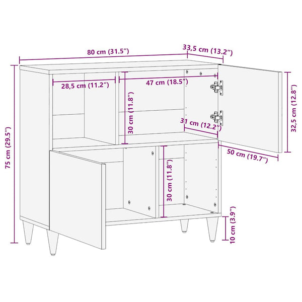 Beistelltisch Braun 80 x 33,5 x 75 cm
