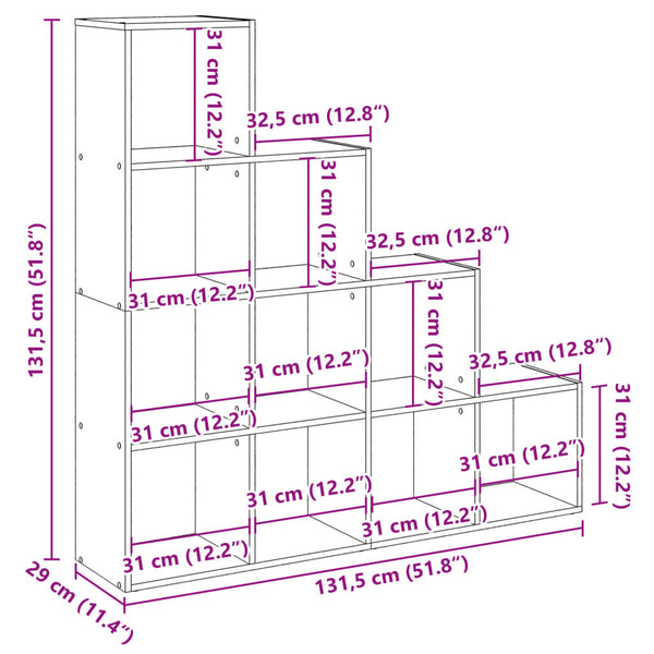 Raumteiler Leuntina 131,5x29x131,5cm weiß (Holz)