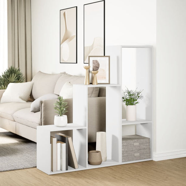 Raumteiler weiß 3 Ebenen Imelda 123x29x123cm (Holz)