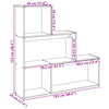 Raumteiler weiß 3 Ebenen Imelda 123x29x123cm (Holz)