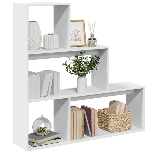 Raumteiler weiß 3 Ebenen Imelda 123x29x123cm (Holz)