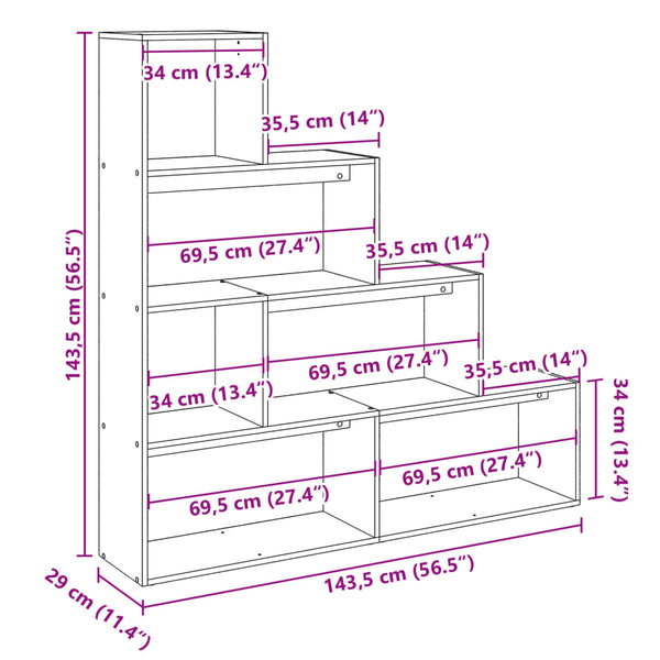 Raumteiler Imelda, weiß, 143,5x29x143,5cm (Holz)