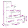 Raouche Raumteiler Imelda 143,5x29x143,5cm (4 Ebenen, Holz)