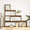 Raumteiler Imelda 143,5x29x143,5cm (4 Ebenen Altholz, Holz)