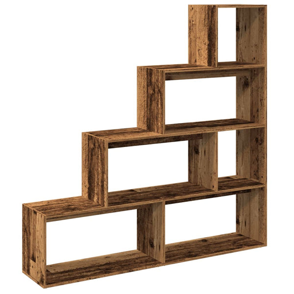 Raumteiler Imelda 143,5x29x143,5cm (4 Ebenen Altholz, Holz)