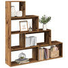 Raumteiler Imelda 143,5x29x143,5cm (4 Ebenen Altholz, Holz)