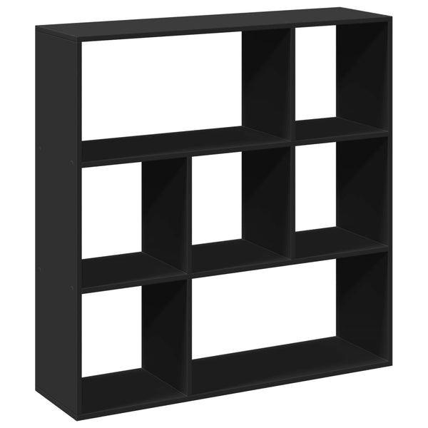 Schwarzer Raumteiler/Bücherregal Norhan 102x29x103,5cm (Holz)