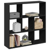 Schwarzer Raumteiler/Bücherregal Norhan 102x29x103,5cm (Holz)