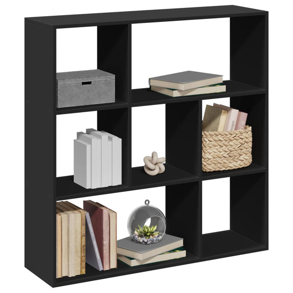 Schwarzer Raumteiler/Bücherregal Norhan 102x29x103,5cm (Holz)