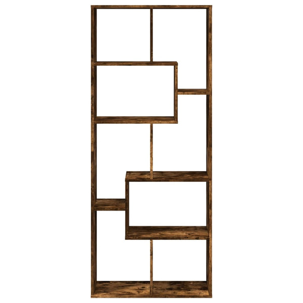 Raumeiler/Bücherregal Ghizzela aus geräucherter Eiche 67x25x161,5cm (Holz)