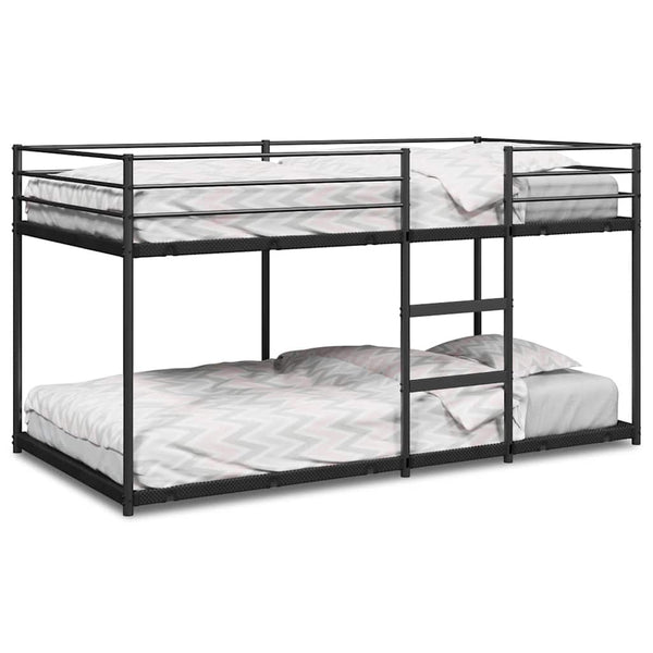 Schwarzes Etagenbett ohne Matratze Tasinica 90x200cm (Stahl)