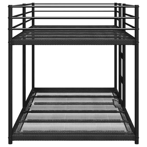 Schwarzes Etagenbett ohne Matratze Tasinica 90x200cm (Stahl)