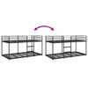 Schwarzes Etagenbett ohne Matratze Tasinica 90x200cm (Stahl)