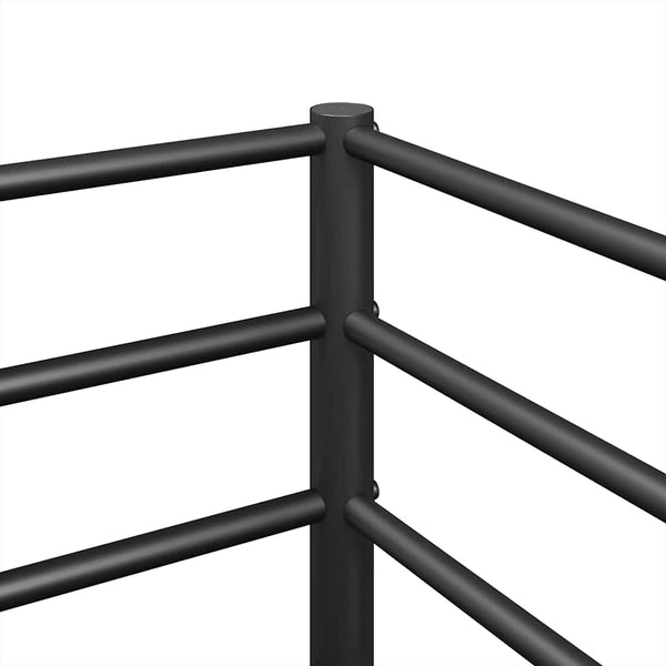 Schwarzes Etagenbett ohne Matratze Tasinica 90x200cm (Stahl)