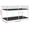 Schwarzes Etagenbett ohne Matratze Tasinica 90x200cm (Stahl)