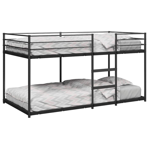 Schwarzes Etagenbett ohne Matratze Tasinica 90x200cm (Stahl)