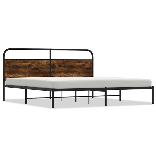 Bettrahmen Mirci 180x200cm Eiche Rauchgrau Metall