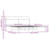 Bettrahmen Mirci 180x200cm Eiche Rauchgrau Metall