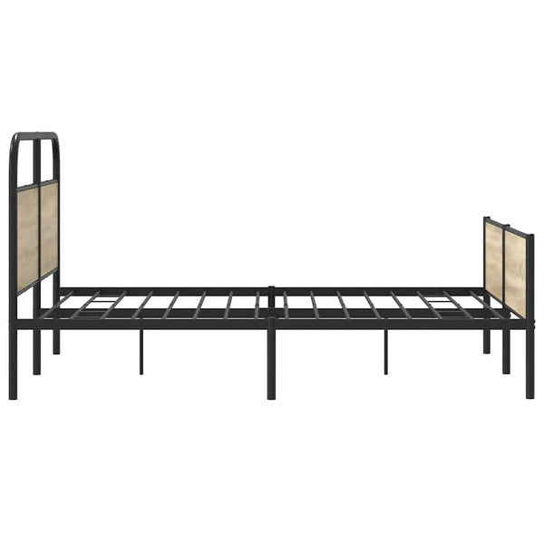 Metallbettgestell Mirci, Eiche Rauchfarben, 160x200cm