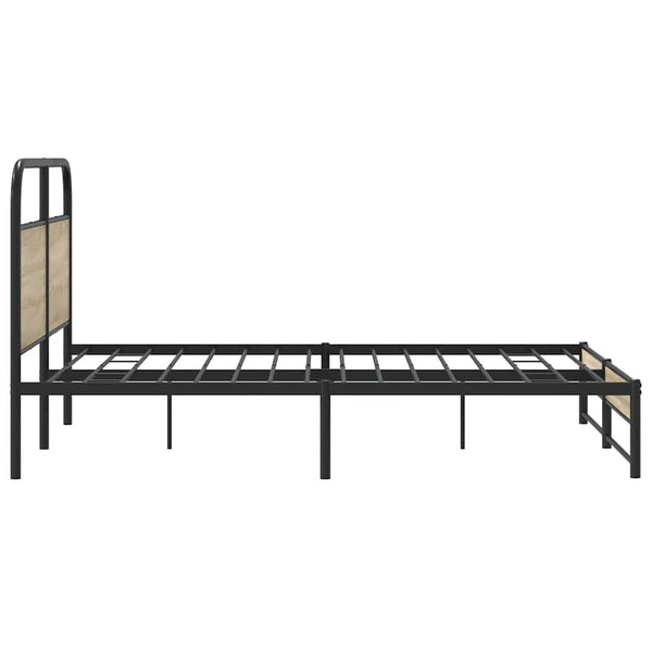 Bettgestell Mirci, Räuchereiche mit Metall, Größe 160x200cm