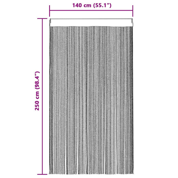 Mehrfarbiger Fadenvorhang Norwood 140x250cm (2 St.)