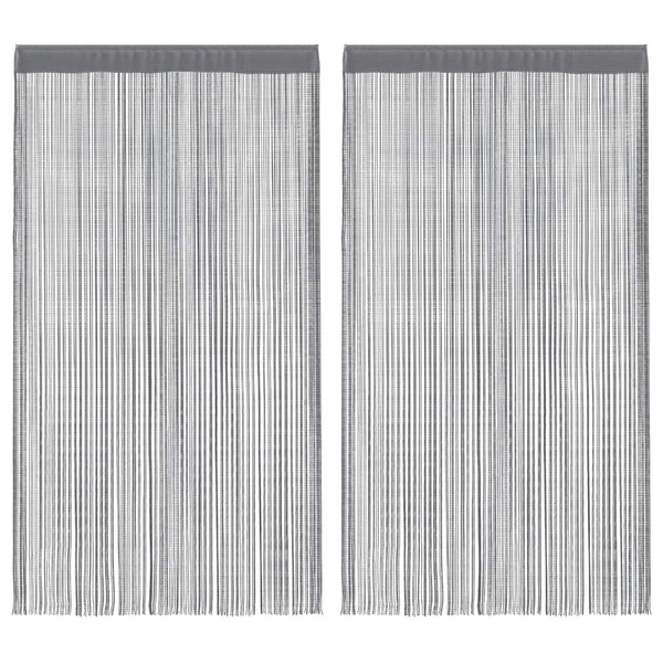 Anthrazit Fadenvorhänge Norwood 140x250cm (2 Stück)