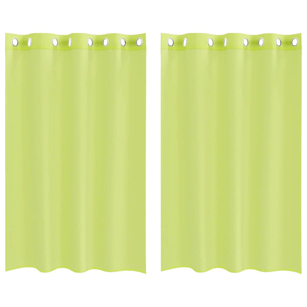 Apfelgrüne Voile-Scheibengardinen mit Ösen Lopina 140x175cm (2 Stk.)