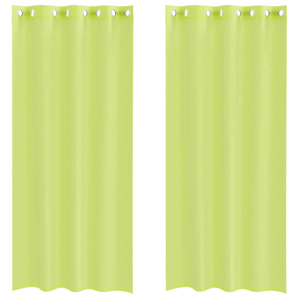 Omenanvihreä voileeverhot läpiviennillä Lopina 140x225cm (2 kpl)