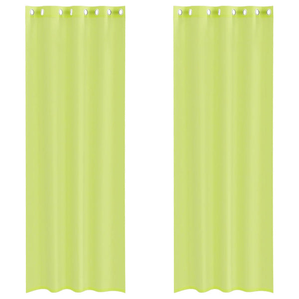 Apfelgrüne Voile-Ösenschals Lopina 140x260cm (2 Stück)