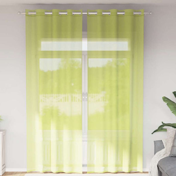 Apfelgrüne Voile-Ösenschals Lopina 140x260cm (2 Stück)