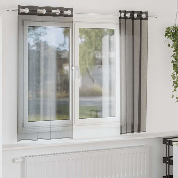 Schwarze Voile-Schals mit Ösen Lopina 140x140cm (2 St.)