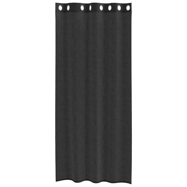 Schwarze Voile-Gardinen mit Ösen Lopina 140x245cm (2 Stück)
