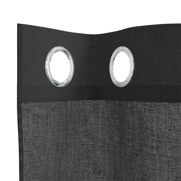 Schwarze Voile-Gardinen mit Ösen Lopina 140x245cm (2 Stück)